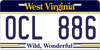 WV license plate OCL886