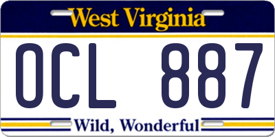 WV license plate OCL887