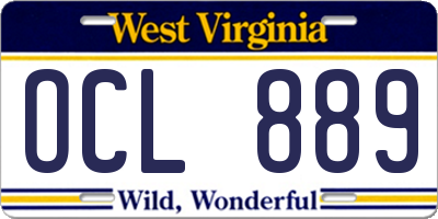 WV license plate OCL889