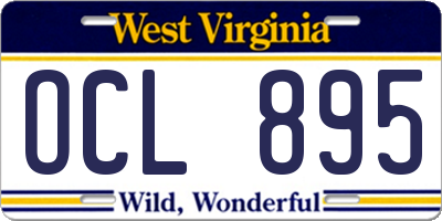 WV license plate OCL895