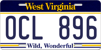 WV license plate OCL896