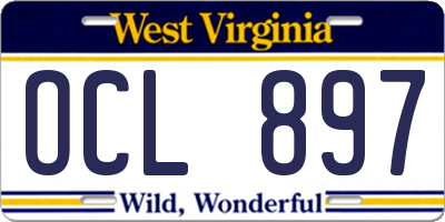 WV license plate OCL897