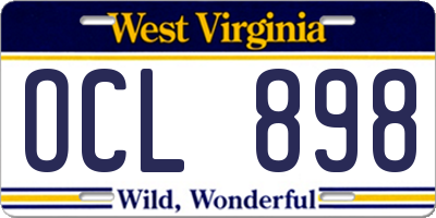 WV license plate OCL898