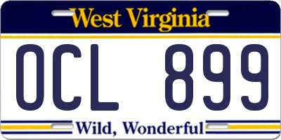 WV license plate OCL899
