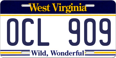 WV license plate OCL909