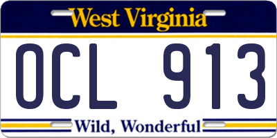 WV license plate OCL913