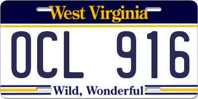 WV license plate OCL916