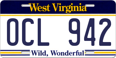 WV license plate OCL942