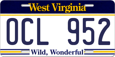 WV license plate OCL952