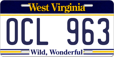 WV license plate OCL963