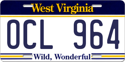 WV license plate OCL964