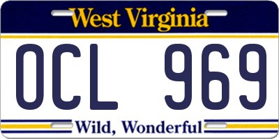 WV license plate OCL969