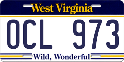 WV license plate OCL973