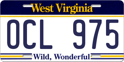 WV license plate OCL975