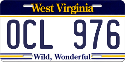 WV license plate OCL976