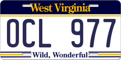 WV license plate OCL977