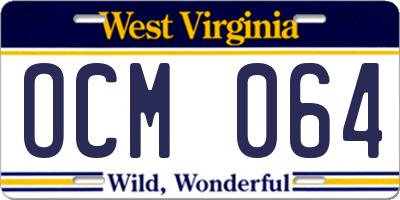 WV license plate OCM064