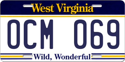WV license plate OCM069