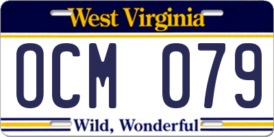 WV license plate OCM079