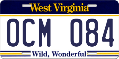 WV license plate OCM084