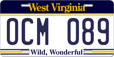 WV license plate OCM089