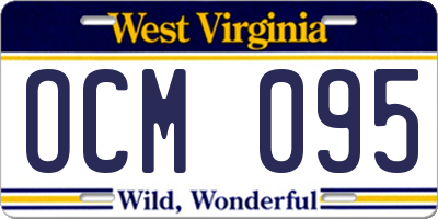 WV license plate OCM095