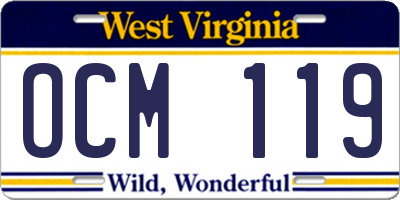 WV license plate OCM119