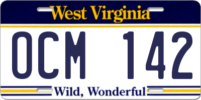 WV license plate OCM142