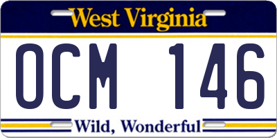 WV license plate OCM146