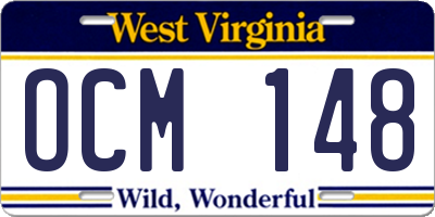 WV license plate OCM148
