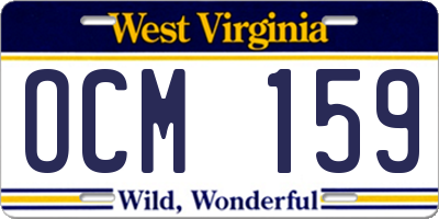 WV license plate OCM159