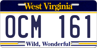 WV license plate OCM161