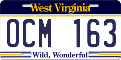 WV license plate OCM163