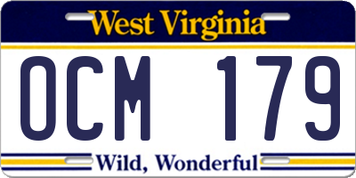 WV license plate OCM179