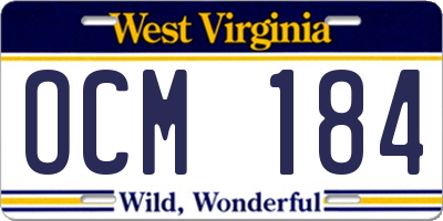 WV license plate OCM184