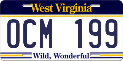 WV license plate OCM199