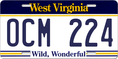 WV license plate OCM224