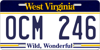 WV license plate OCM246
