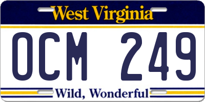 WV license plate OCM249