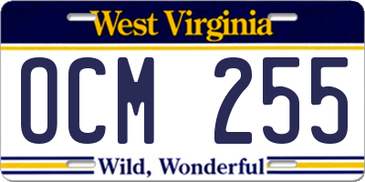 WV license plate OCM255