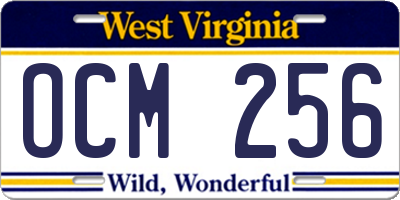 WV license plate OCM256