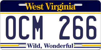 WV license plate OCM266