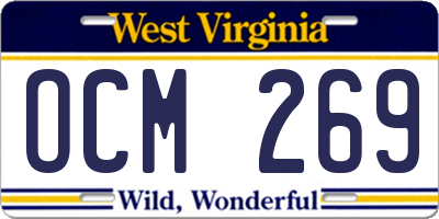 WV license plate OCM269