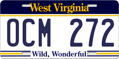 WV license plate OCM272