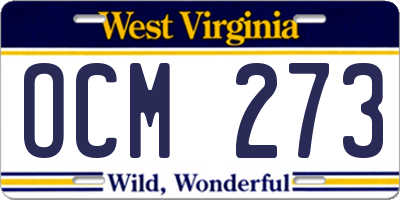 WV license plate OCM273