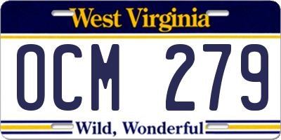 WV license plate OCM279
