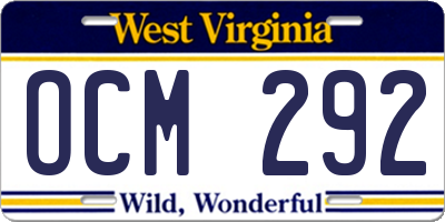 WV license plate OCM292