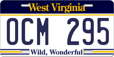 WV license plate OCM295