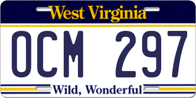 WV license plate OCM297
