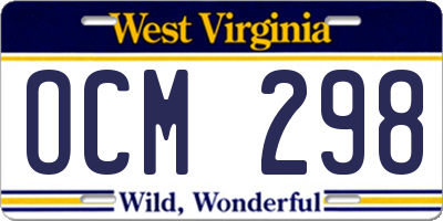 WV license plate OCM298